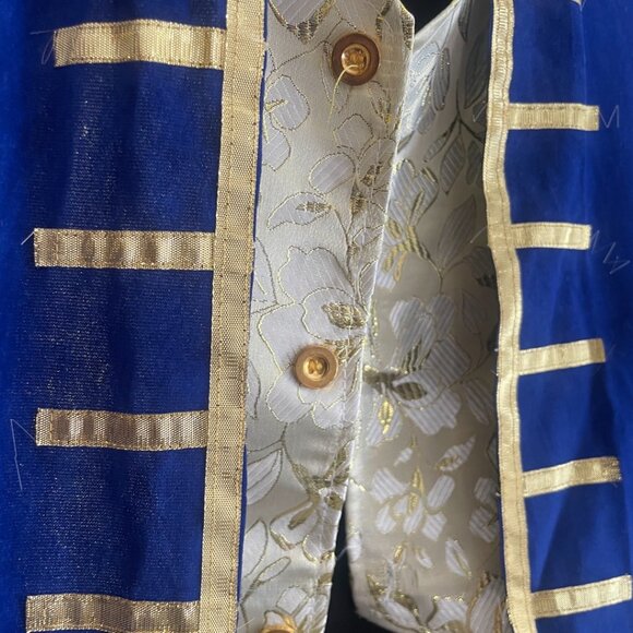 Boys Blue Regal Prince Costume Jacket with Vest - Picture 2 of 14